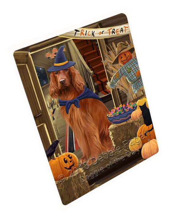 Enter at Own Risk Trick or Treat Halloween Irish Setter Dog Large Refrigerator / Dishwasher Magnet RMAG79836