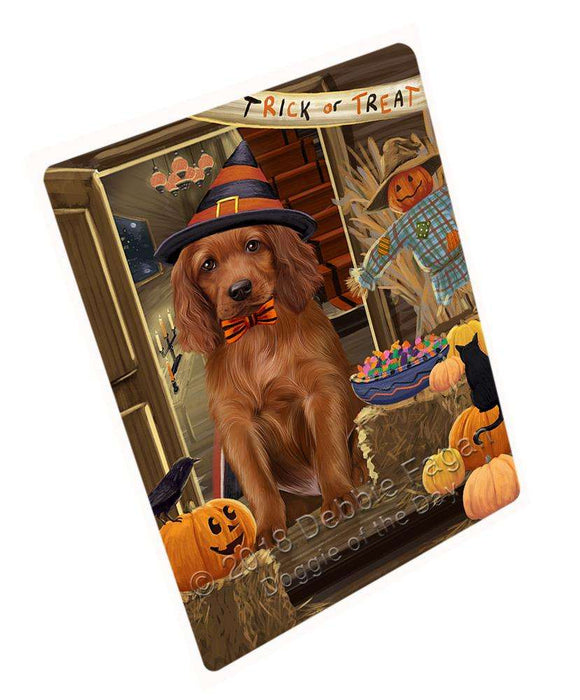Enter at Own Risk Trick or Treat Halloween Irish Setter Dog Large Refrigerator / Dishwasher Magnet RMAG79860
