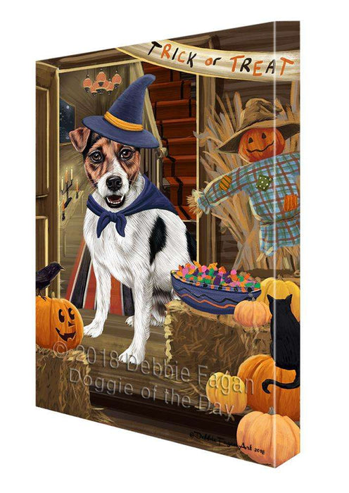Enter at Own Risk Trick or Treat Halloween Jack Russell Terrier Dog Canvas Print Wall Art Décor CVS96326