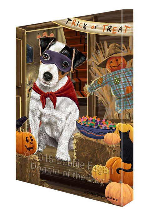 Enter at Own Risk Trick or Treat Halloween Jack Russell Terrier Dog Canvas Print Wall Art Décor CVS96335
