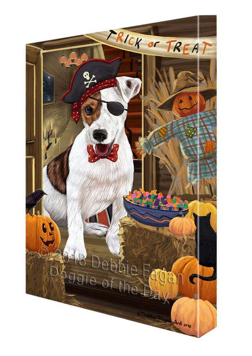 Enter at Own Risk Trick or Treat Halloween Jack Russell Terrier Dog Canvas Print Wall Art Décor CVS96344