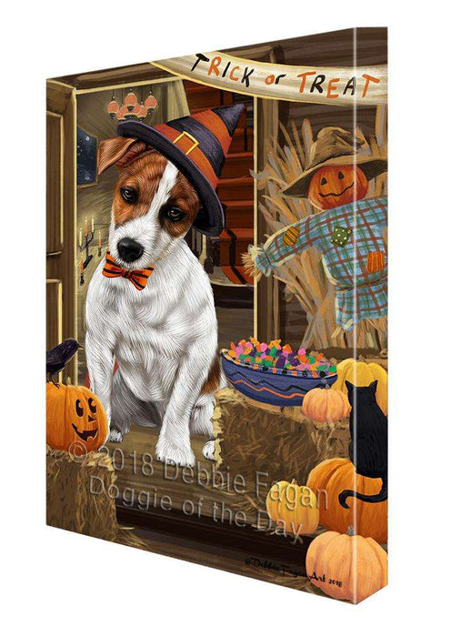 Enter at Own Risk Trick or Treat Halloween Jack Russell Terrier Dog Canvas Print Wall Art Décor CVS96362