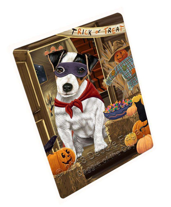 Enter at Own Risk Trick or Treat Halloween Jack Russell Terrier Dog Large Refrigerator / Dishwasher Magnet RMAG79872