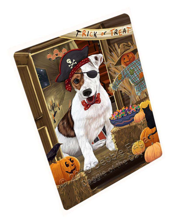 Enter at Own Risk Trick or Treat Halloween Jack Russell Terrier Dog Large Refrigerator / Dishwasher Magnet RMAG79878