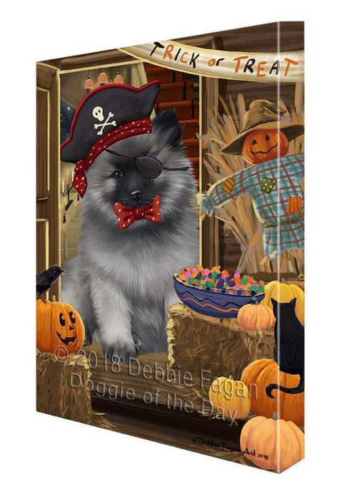 Enter at Own Risk Trick or Treat Halloween Keeshond Dog Canvas Print Wall Art Décor CVS96389