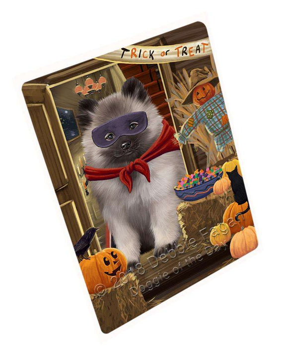 Enter at Own Risk Trick or Treat Halloween Keeshond Dog Cutting Board C63954