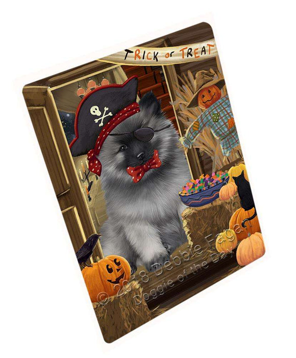Enter at Own Risk Trick or Treat Halloween Keeshond Dog Cutting Board C63957