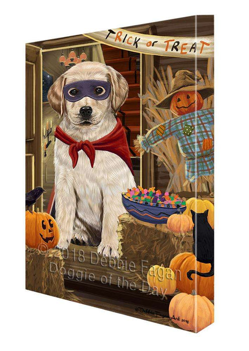 Enter at Own Risk Trick or Treat Halloween Labrador Retriever Dog Canvas Print Wall Art Décor CVS96425