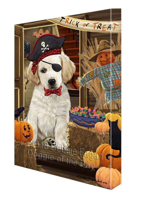 Enter at Own Risk Trick or Treat Halloween Labrador Retriever Dog Canvas Print Wall Art Décor CVS96434