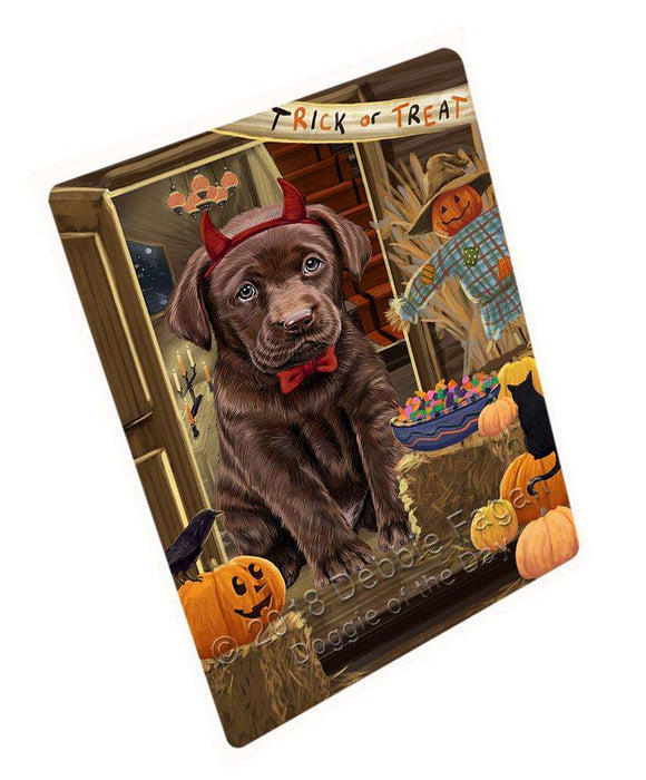 Enter at Own Risk Trick or Treat Halloween Labrador Retriever Dog Cutting Board C63975