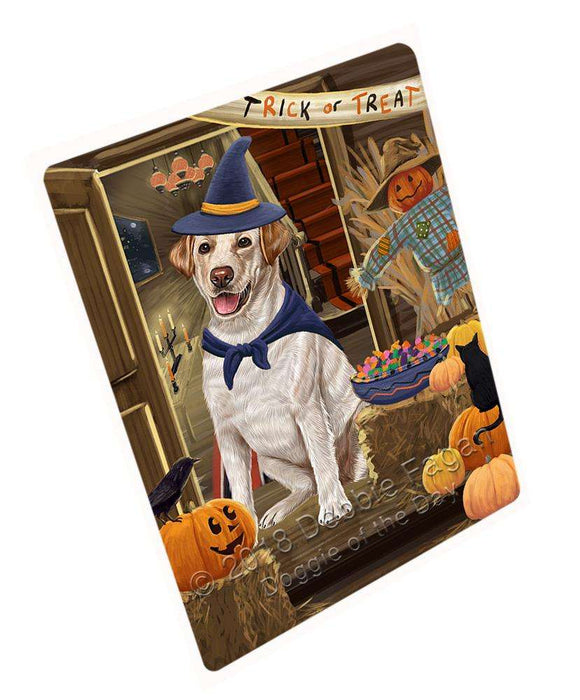Enter at Own Risk Trick or Treat Halloween Labrador Retriever Dog Large Refrigerator / Dishwasher Magnet RMAG79926