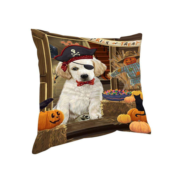 Enter at Own Risk Trick or Treat Halloween Labrador Retriever Dog Pillow PIL69328
