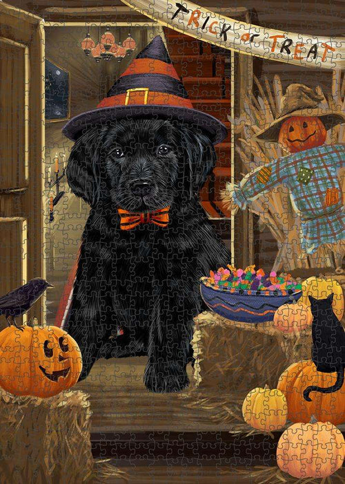 Enter at Own Risk Trick or Treat Halloween Labrador Retriever Dog Puzzle with Photo Tin PUZL79868