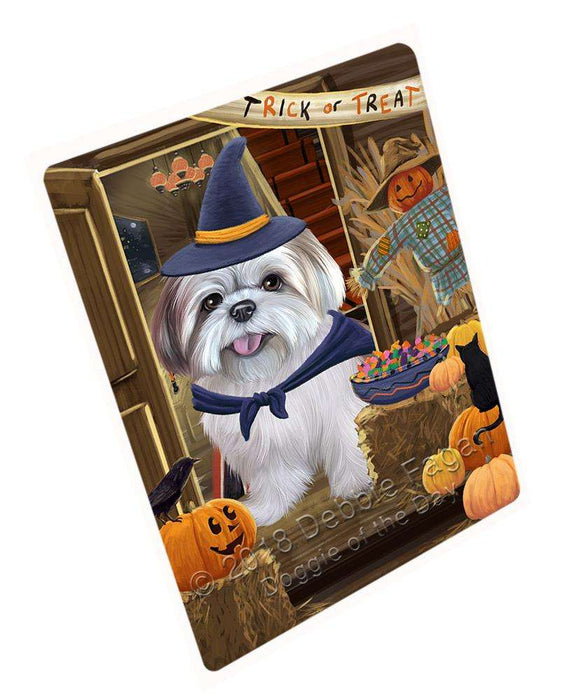 Enter at Own Risk Trick or Treat Halloween Lhasa Apso Dog Cutting Board C63981