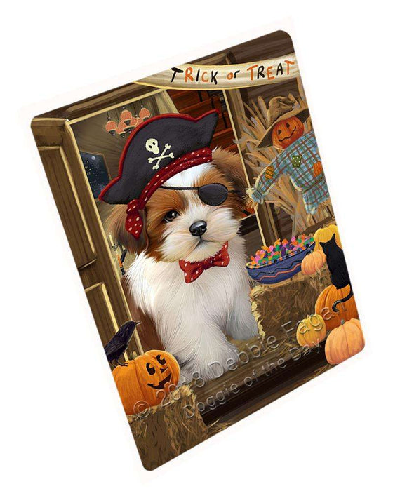 Enter at Own Risk Trick or Treat Halloween Lhasa Apso Dog Cutting Board C63987