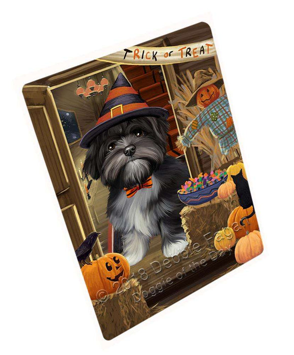 Enter at Own Risk Trick or Treat Halloween Lhasa Apso Dog Cutting Board C63993
