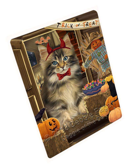 Enter at Own Risk Trick or Treat Halloween Maine Coon Cat Cutting Board C64005