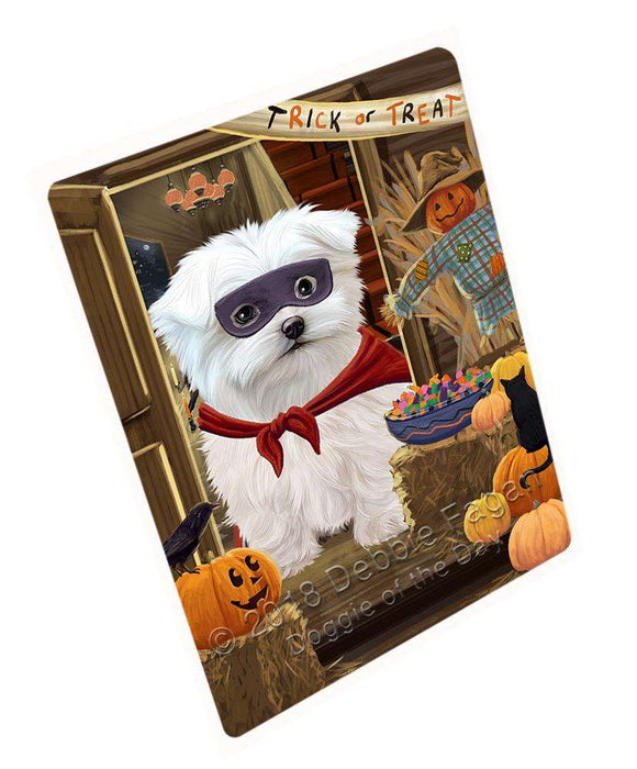 Enter at Own Risk Trick or Treat Halloween Maltese Dog Cutting Board C64014