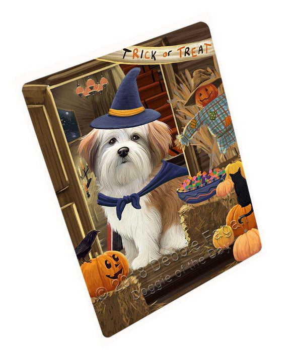 Enter at Own Risk Trick or Treat Halloween Malti Tzu Dog Cutting Board C64026