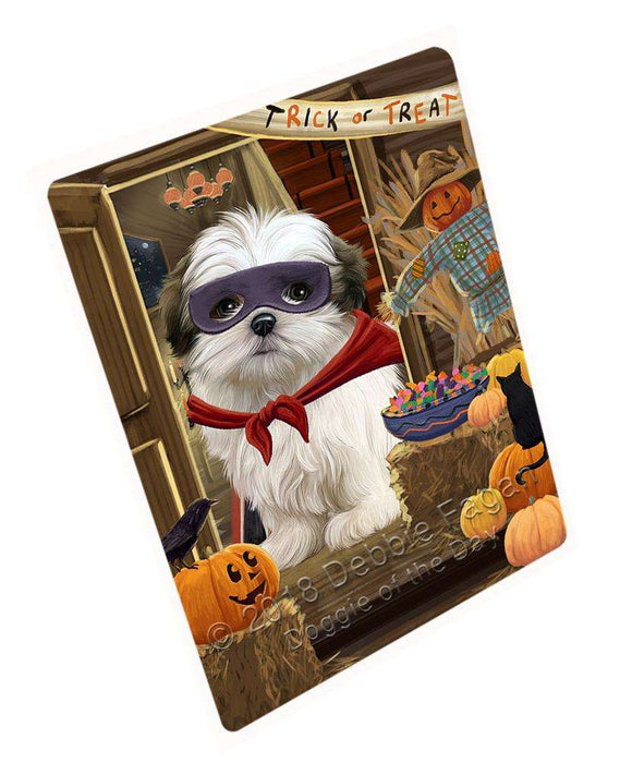 Enter at Own Risk Trick or Treat Halloween Malti Tzu Dog Cutting Board C64029