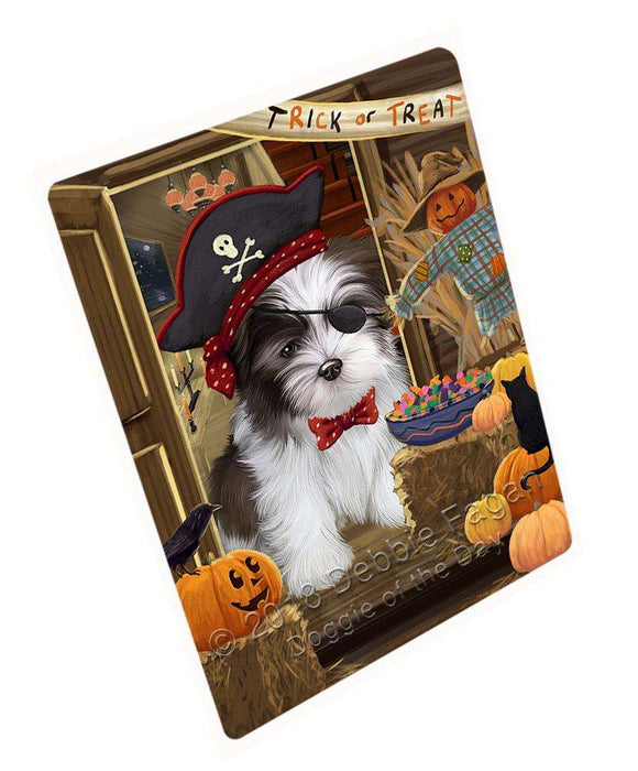 Enter at Own Risk Trick or Treat Halloween Malti Tzu Dog Cutting Board C64032