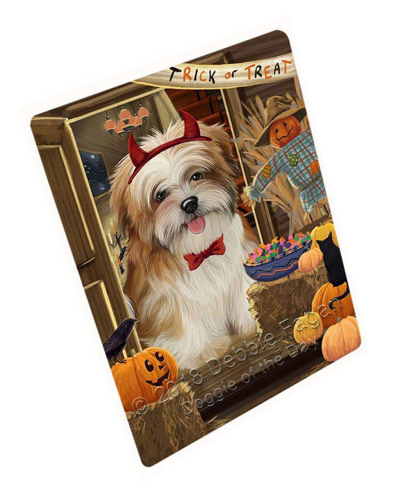 Enter at Own Risk Trick or Treat Halloween Malti Tzu Dog Cutting Board C64035
