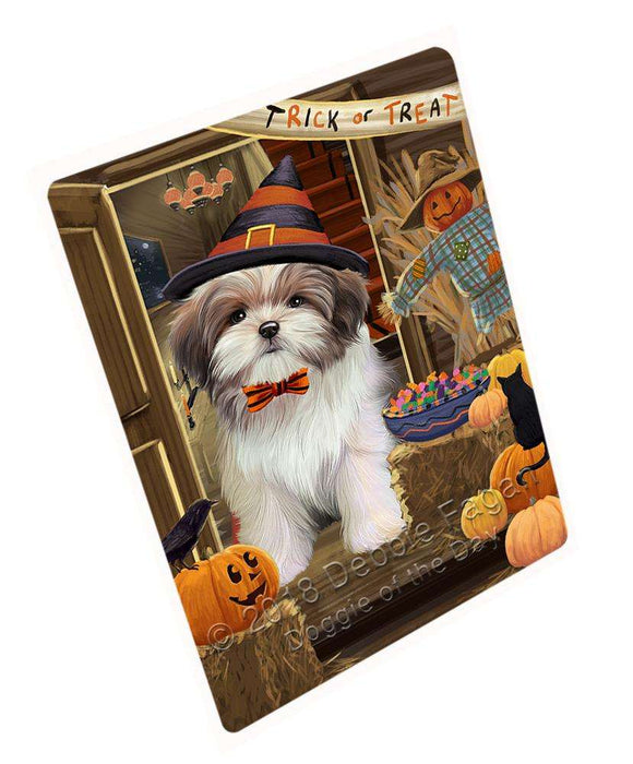 Enter at Own Risk Trick or Treat Halloween Malti Tzu Dog Cutting Board C64038
