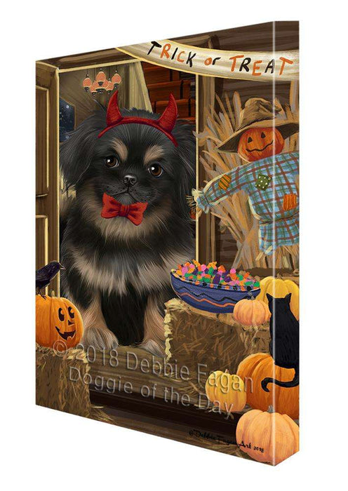 Enter at Own Risk Trick or Treat Halloween Pekingese Dog Canvas Print Wall Art Décor CVS96713