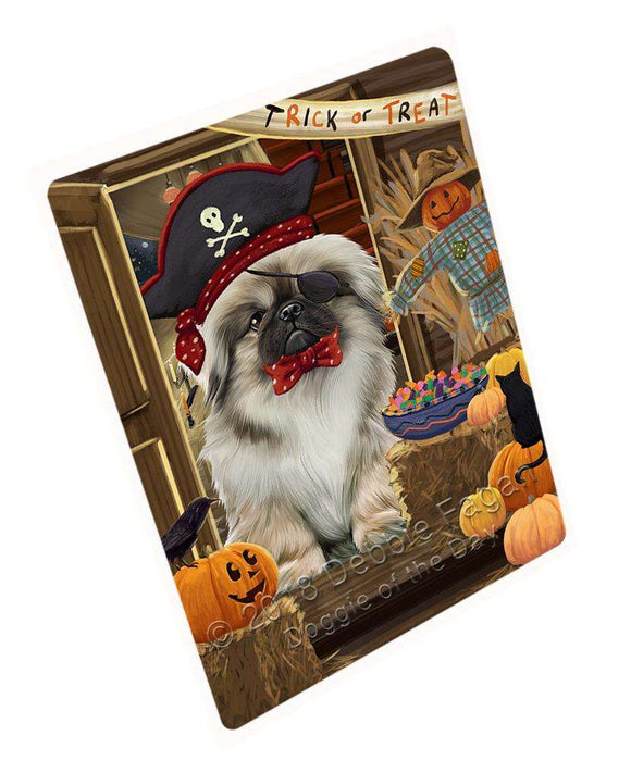 Enter at Own Risk Trick or Treat Halloween Pekingese Dog Cutting Board C64062
