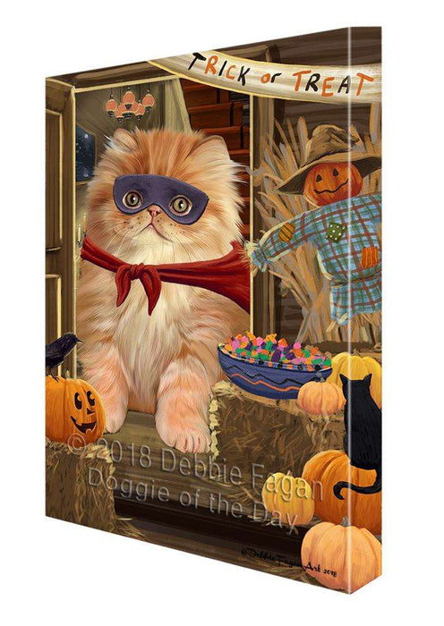 Enter at Own Risk Trick or Treat Halloween Persian Cat Canvas Print Wall Art Décor CVS96740