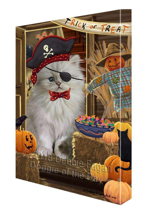 Enter at Own Risk Trick or Treat Halloween Persian Cat Canvas Print Wall Art Décor CVS96749