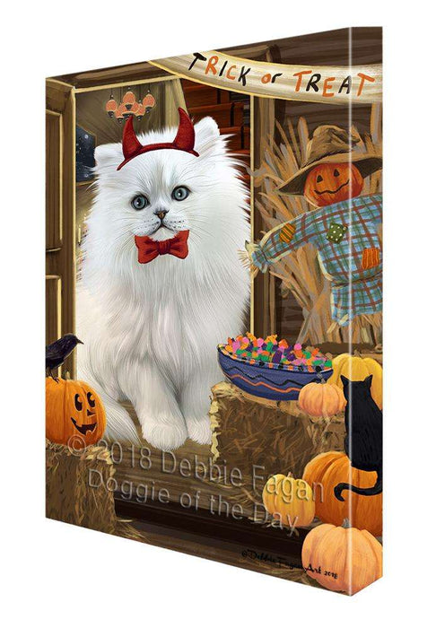 Enter at Own Risk Trick or Treat Halloween Persian Cat Canvas Print Wall Art Décor CVS96758