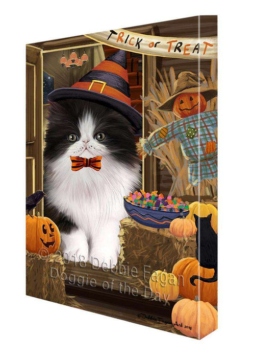 Enter at Own Risk Trick or Treat Halloween Persian Cat Canvas Print Wall Art Décor CVS96767