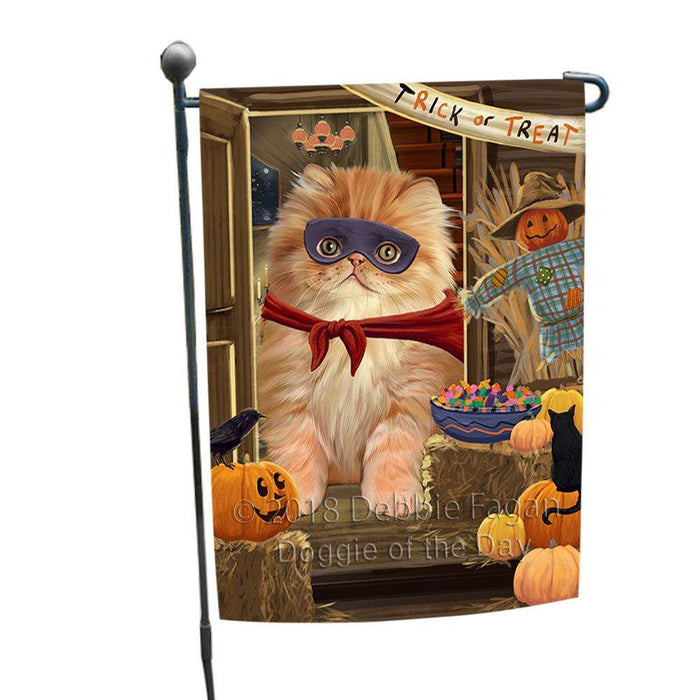 Enter at Own Risk Trick or Treat Halloween Persian Cat Garden Flag GFLG53272