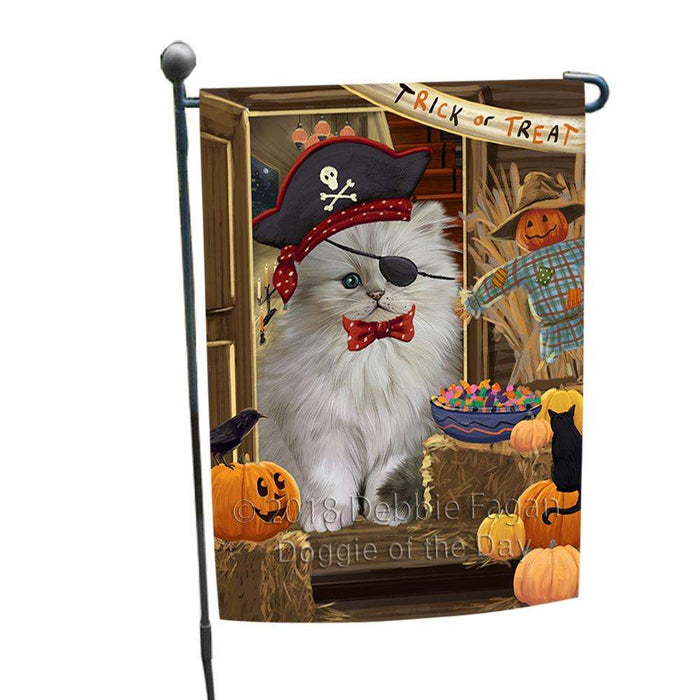 Enter at Own Risk Trick or Treat Halloween Persian Cat Garden Flag GFLG53273