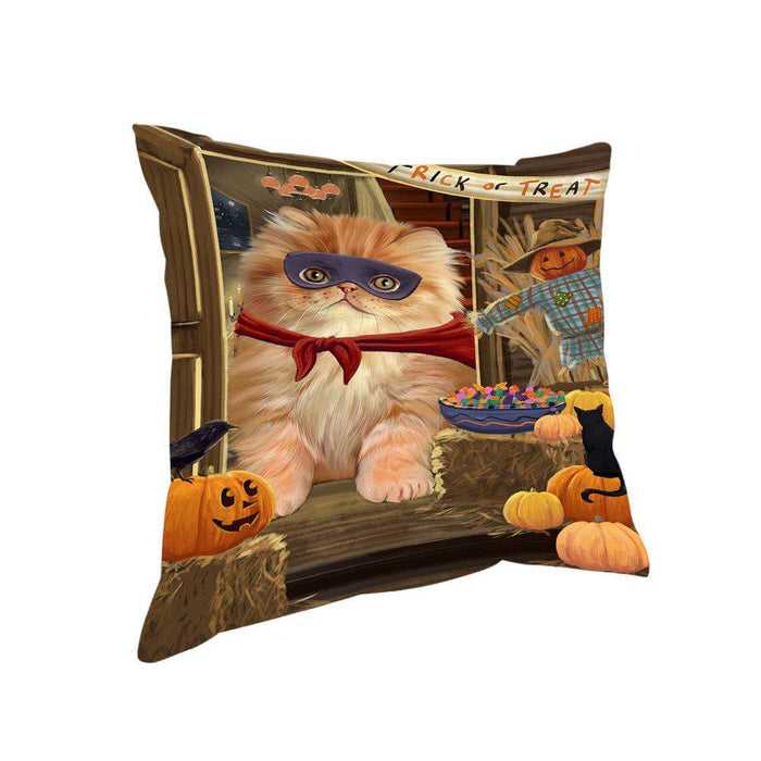 Enter at Own Risk Trick or Treat Halloween Persian Cat Pillow PIL69464
