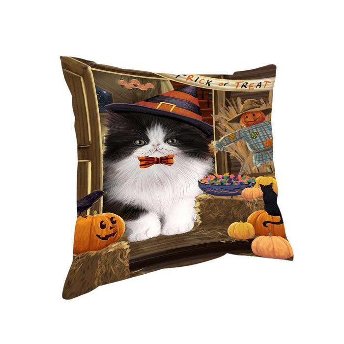 Enter at Own Risk Trick or Treat Halloween Persian Cat Pillow PIL69476