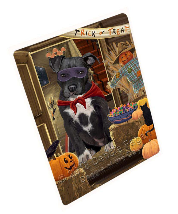Enter at Own Risk Trick or Treat Halloween Pit Bull Dog Large Refrigerator / Dishwasher Magnet RMAG80172