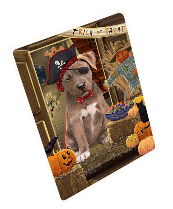 Enter at Own Risk Trick or Treat Halloween Pit Bull Dog Large Refrigerator / Dishwasher Magnet RMAG80178