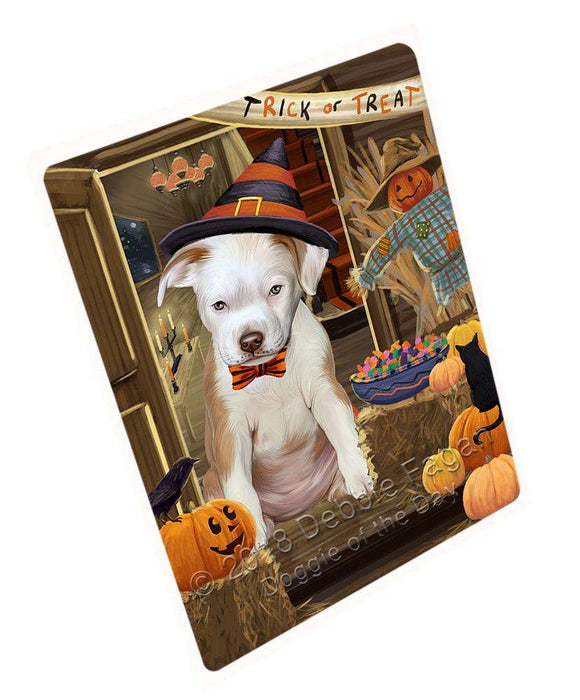 Enter at Own Risk Trick or Treat Halloween Pit Bull Dog Large Refrigerator / Dishwasher Magnet RMAG80190