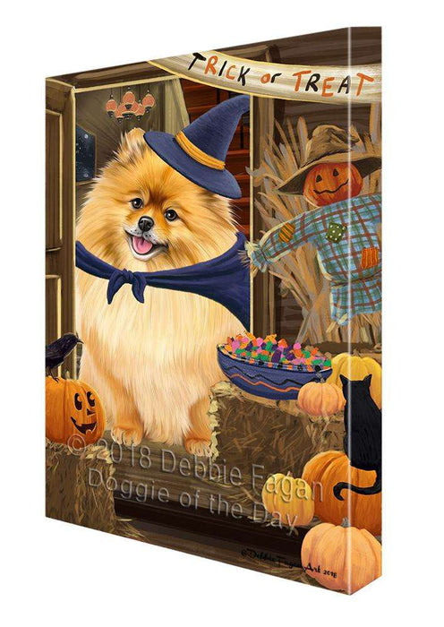 Enter at Own Risk Trick or Treat Halloween Pomeranian Dog Canvas Print Wall Art Décor CVS96821