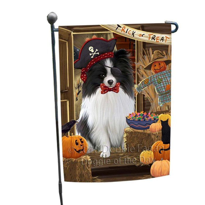 Enter at Own Risk Trick or Treat Halloween Pomeranian Dog Garden Flag GFLG53283