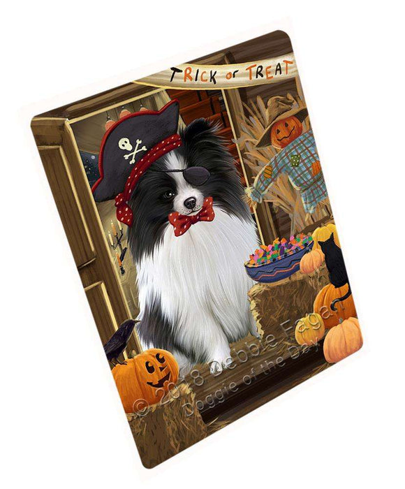 Enter at Own Risk Trick or Treat Halloween Pomeranian Dog Large Refrigerator / Dishwasher Magnet RMAG80208