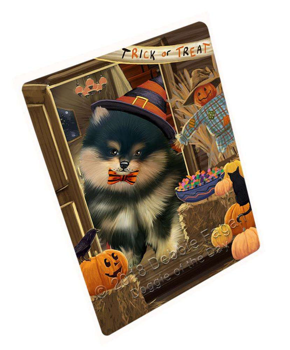 Enter at Own Risk Trick or Treat Halloween Pomeranian Dog Large Refrigerator / Dishwasher Magnet RMAG80220