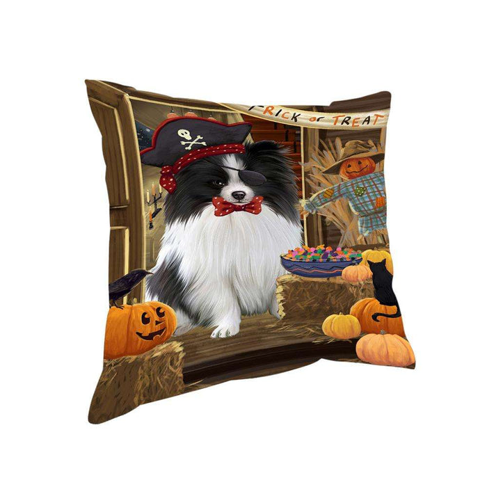 Enter at Own Risk Trick or Treat Halloween Pomeranian Dog Pillow PIL69508