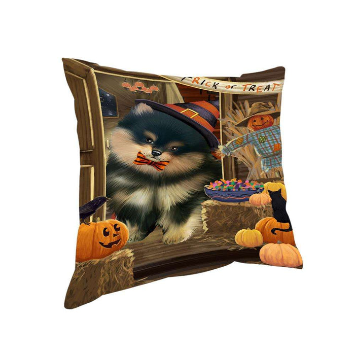 Enter at Own Risk Trick or Treat Halloween Pomeranian Dog Pillow PIL69516