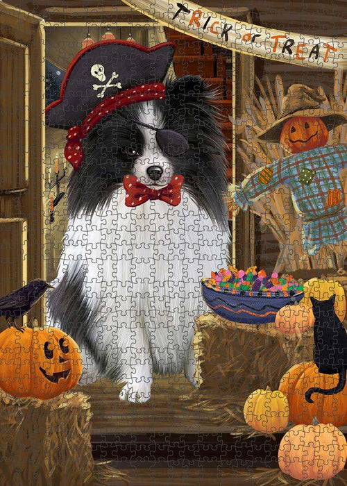 Enter at Own Risk Trick or Treat Halloween Pomeranian Dog Puzzle with Photo Tin PUZL80040