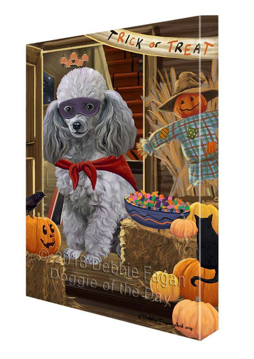 Enter at Own Risk Trick or Treat Halloween Poodle Dog Canvas Print Wall Art Décor CVS96875