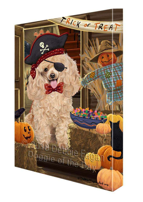 Enter at Own Risk Trick or Treat Halloween Poodle Dog Canvas Print Wall Art Décor CVS96884