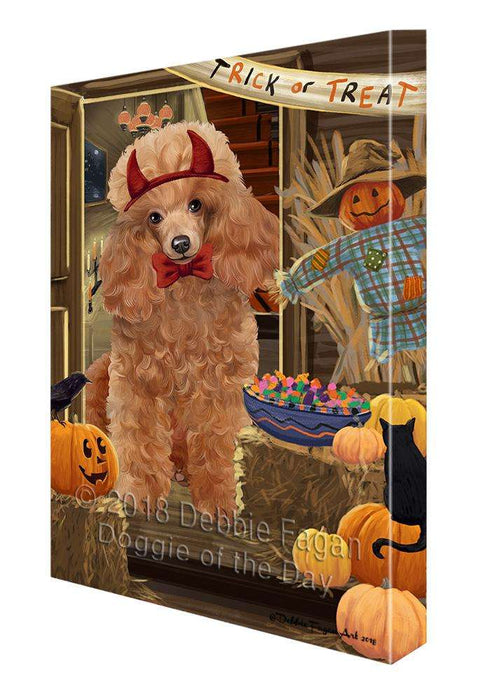 Enter at Own Risk Trick or Treat Halloween Poodle Dog Canvas Print Wall Art Décor CVS96893